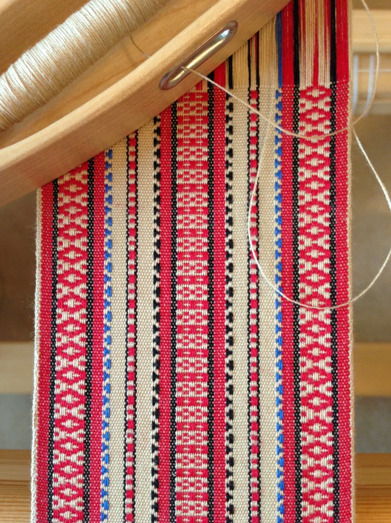 Rosepath Band on the Loom handwoven rosepath band