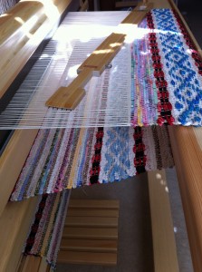 Rosepath Rag Rug on the Loom
