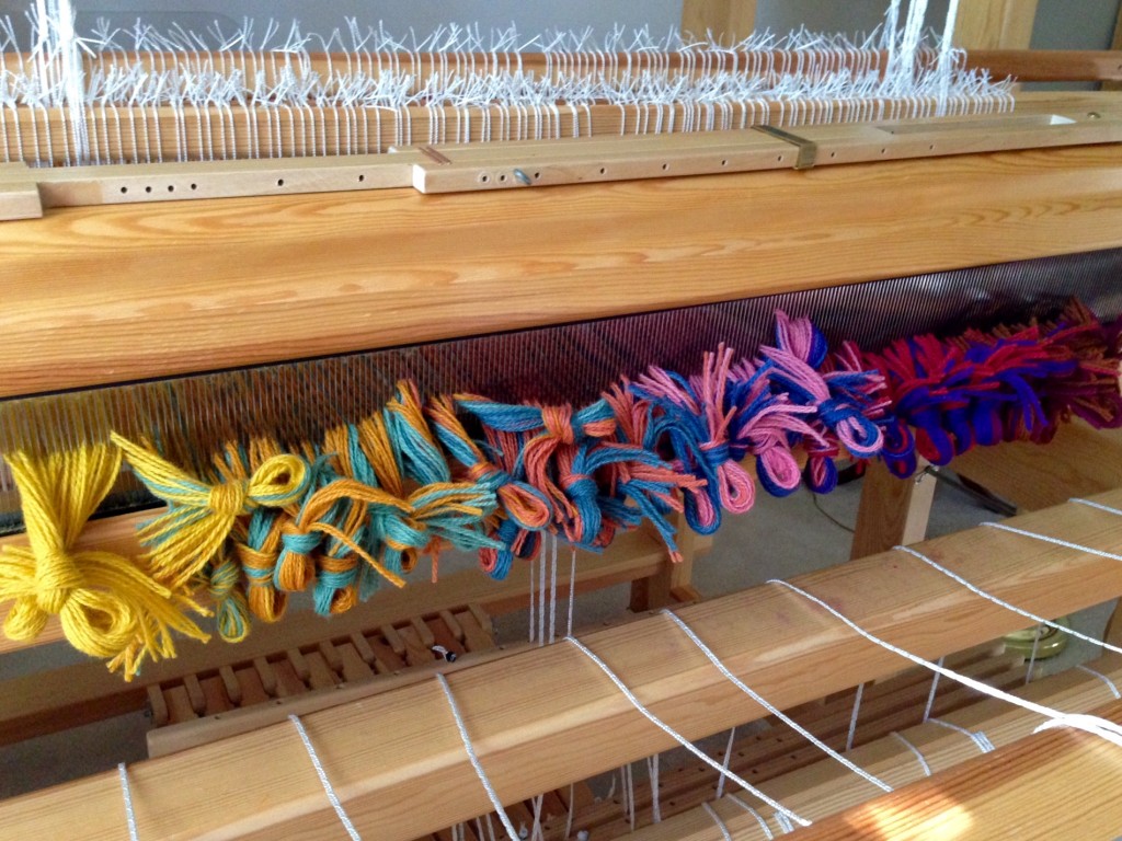 Just cut off sample for finishing. Wool double weave blanket.