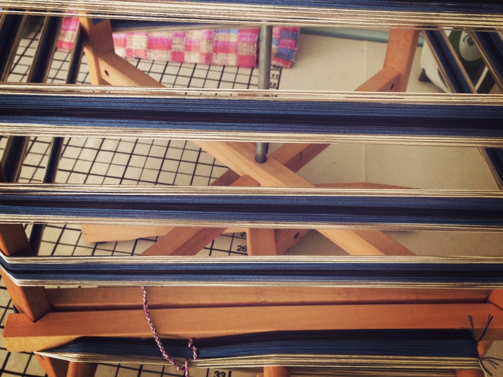 Winding warp for another rag rug.