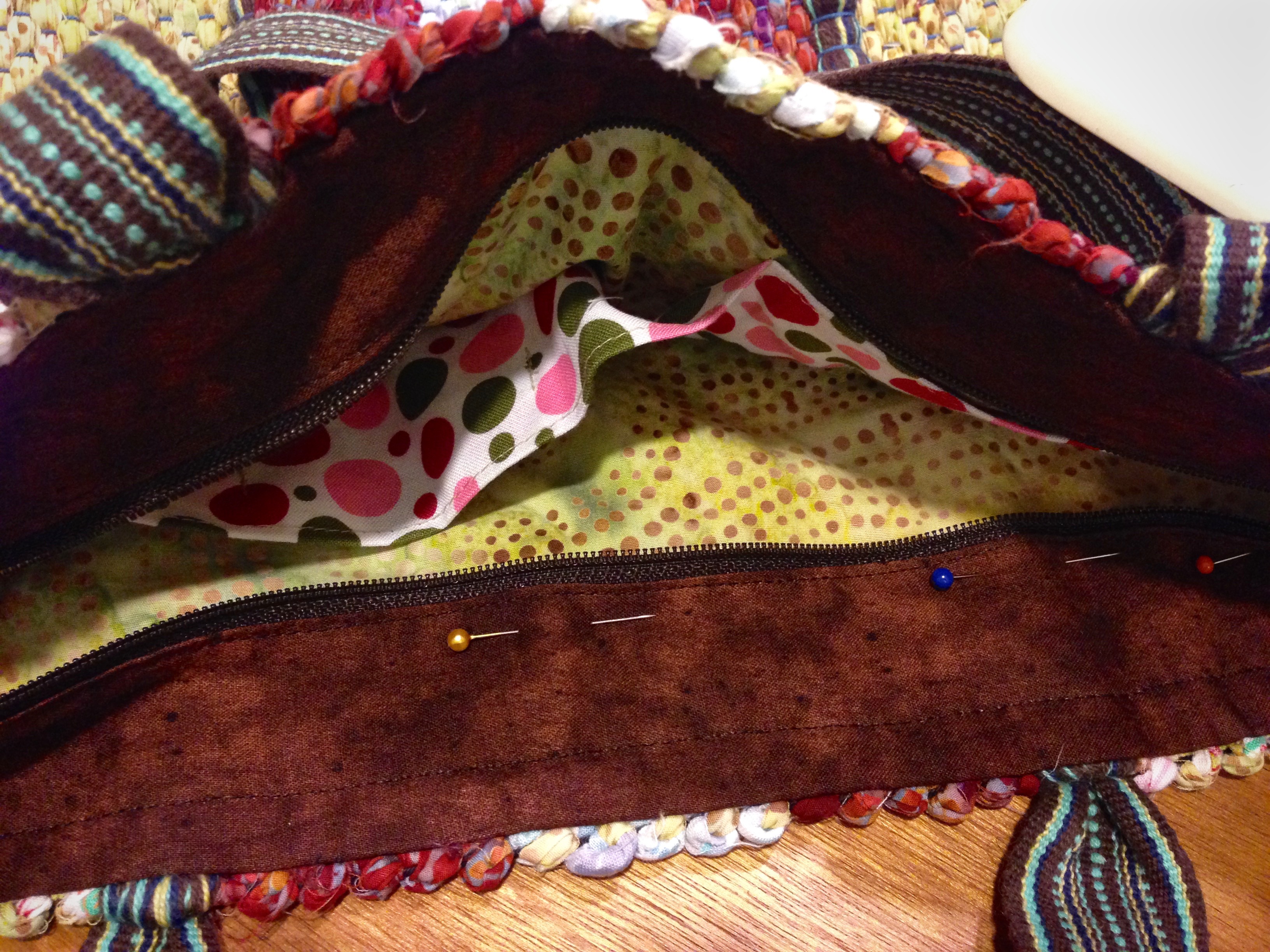 Quiet Friday Custom Lining for a Handwoven Bag Warped for Good