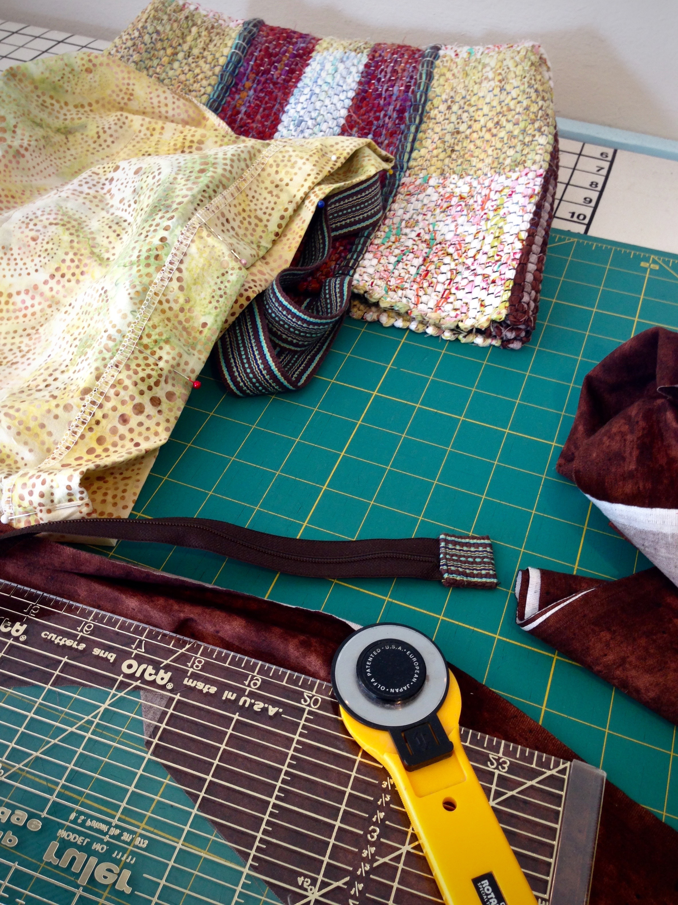 Quiet Friday Custom Lining for a Handwoven Bag Warped for Good