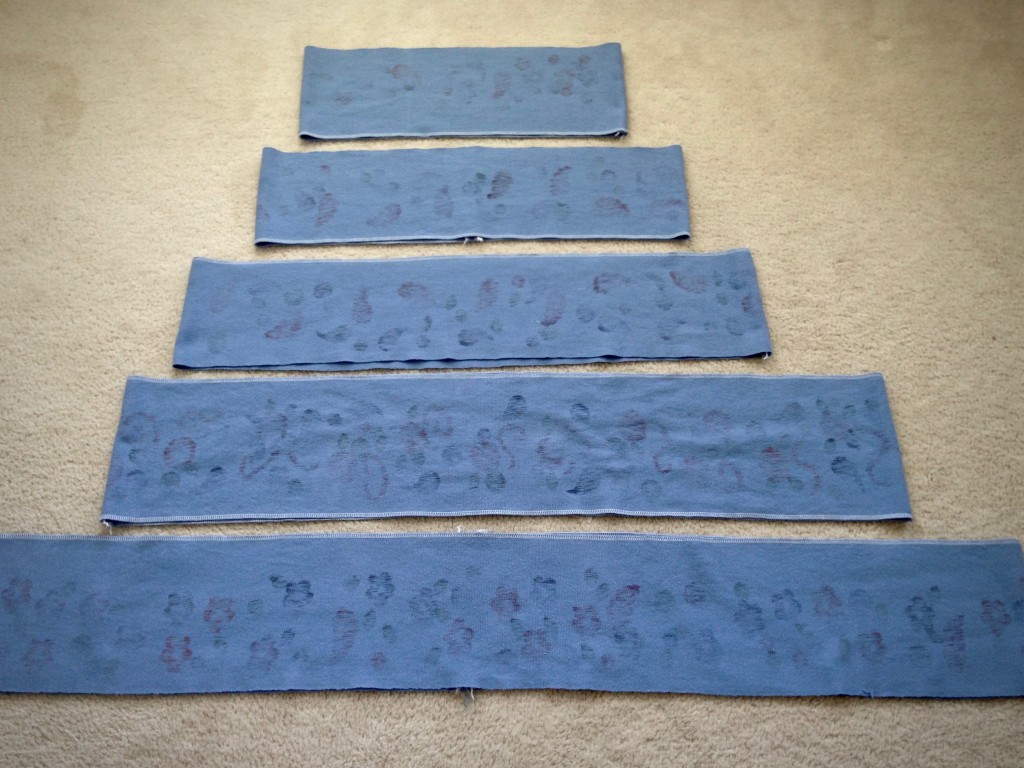 Layout for handwoven tiered skirt.