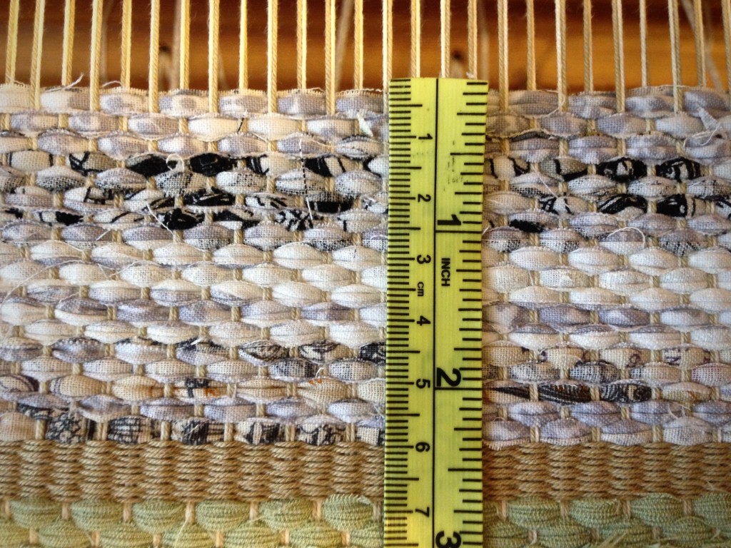 Weaving the hem on a rag rug. Video about hemming.