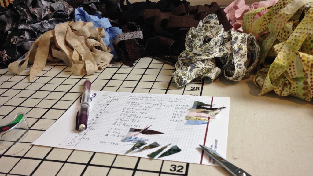 Planning a rosepath rag rug.