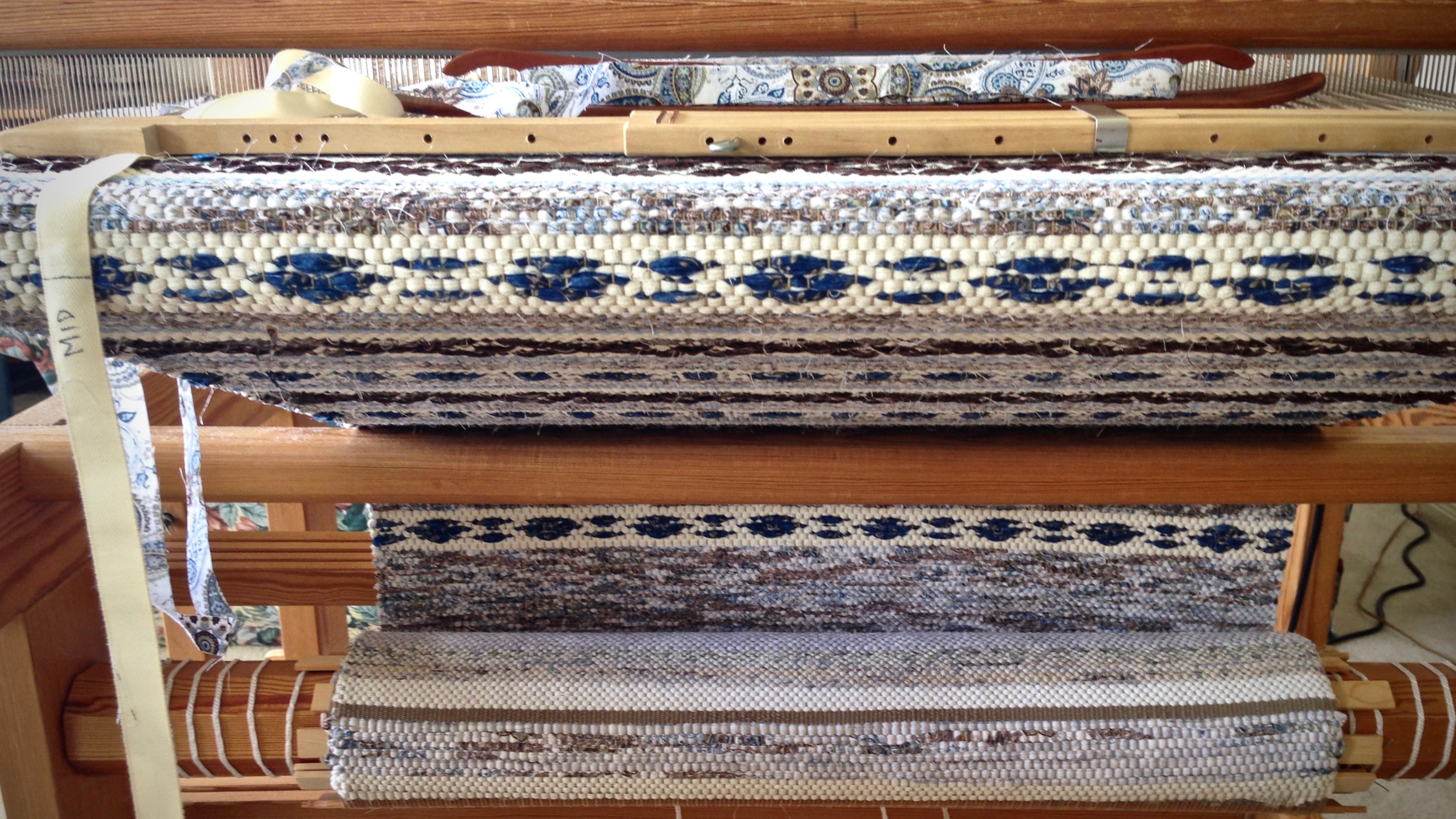 Quiet Friday Swedish Rosepath Rag Rug Warped for Good