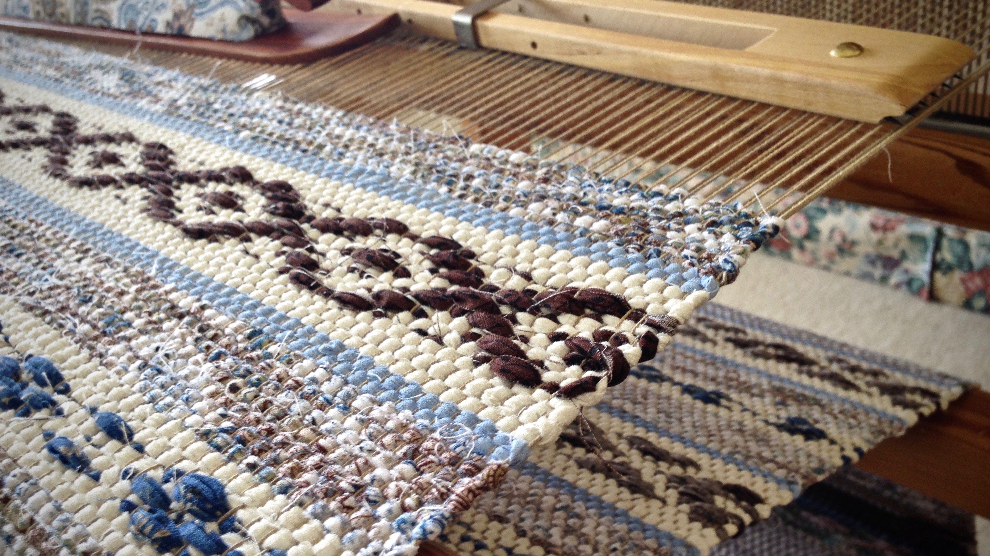 Quiet Friday Swedish Rosepath Rag Rug Warped for Good
