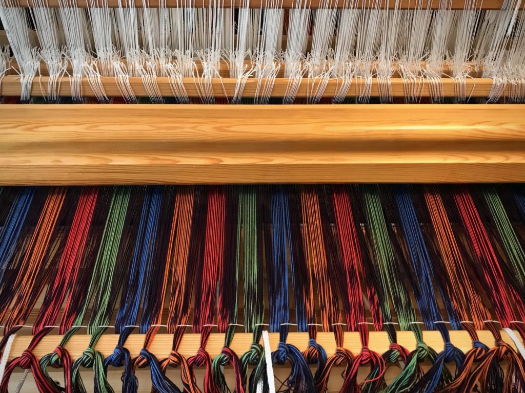 Ready to weave a cotton double weave throw.
