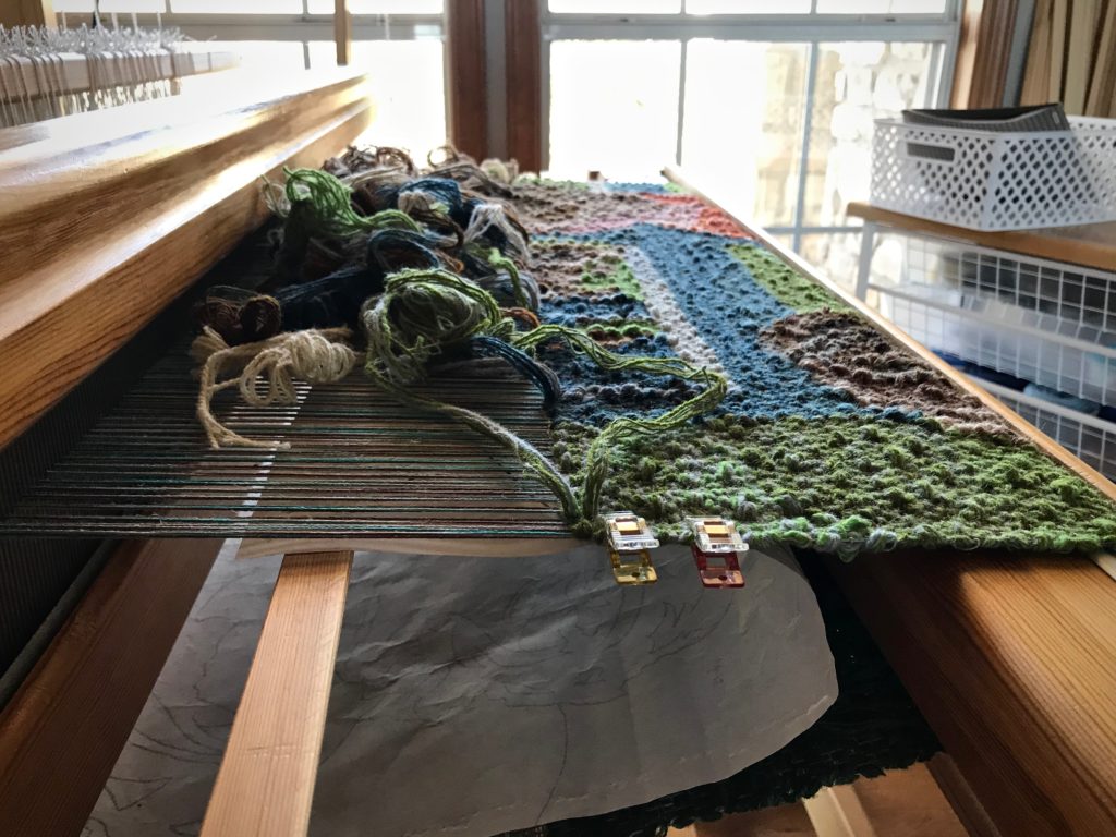 Pictorial tapestry on Glimakra Standard loom. Only 6 cm remaining.